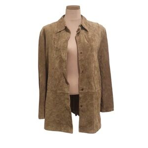 Nordstrom Suede Leather Jacket Size XL Tan